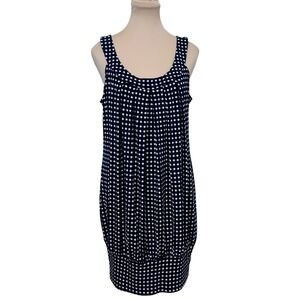 Byline Byer California Women Polka Dot Sleeveless Bubble Hem Dress Large